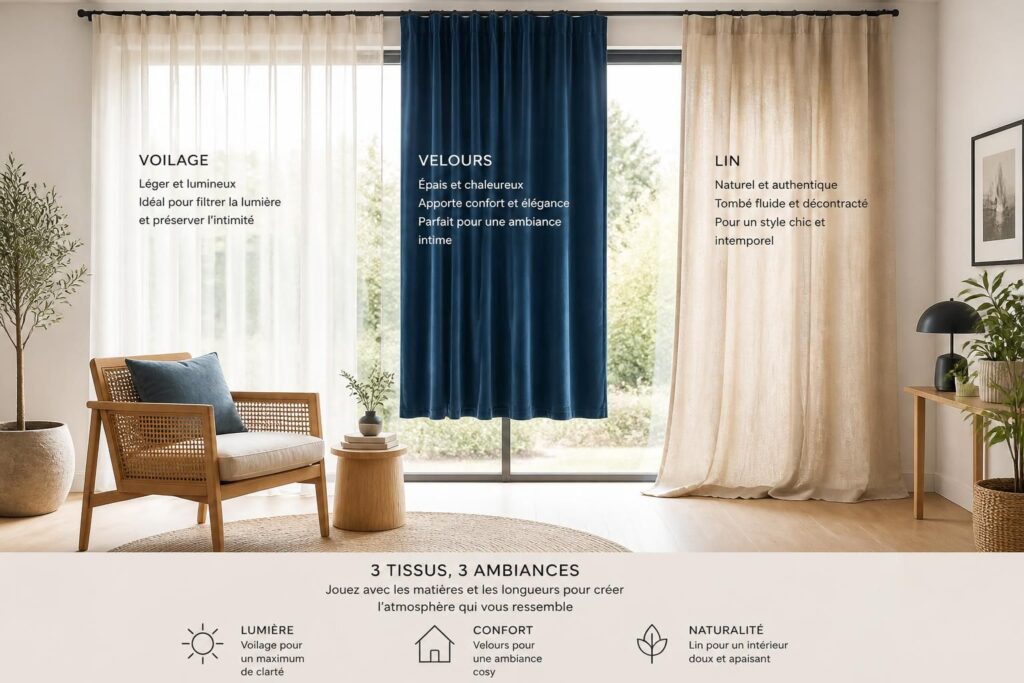 découvrez comment choisir les rideaux parfaits grâce à nos conseils sur les tissus, les longueurs adaptées et les astuces pour sublimer votre intérieur.