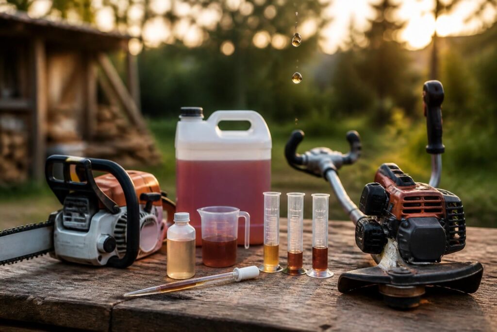 découvrez les dosages idéaux et astuces pratiques pour préparer un mélange 2 temps parfait, adapté à votre tronçonneuse, débroussailleuse et pour une quantité de 5 litres.