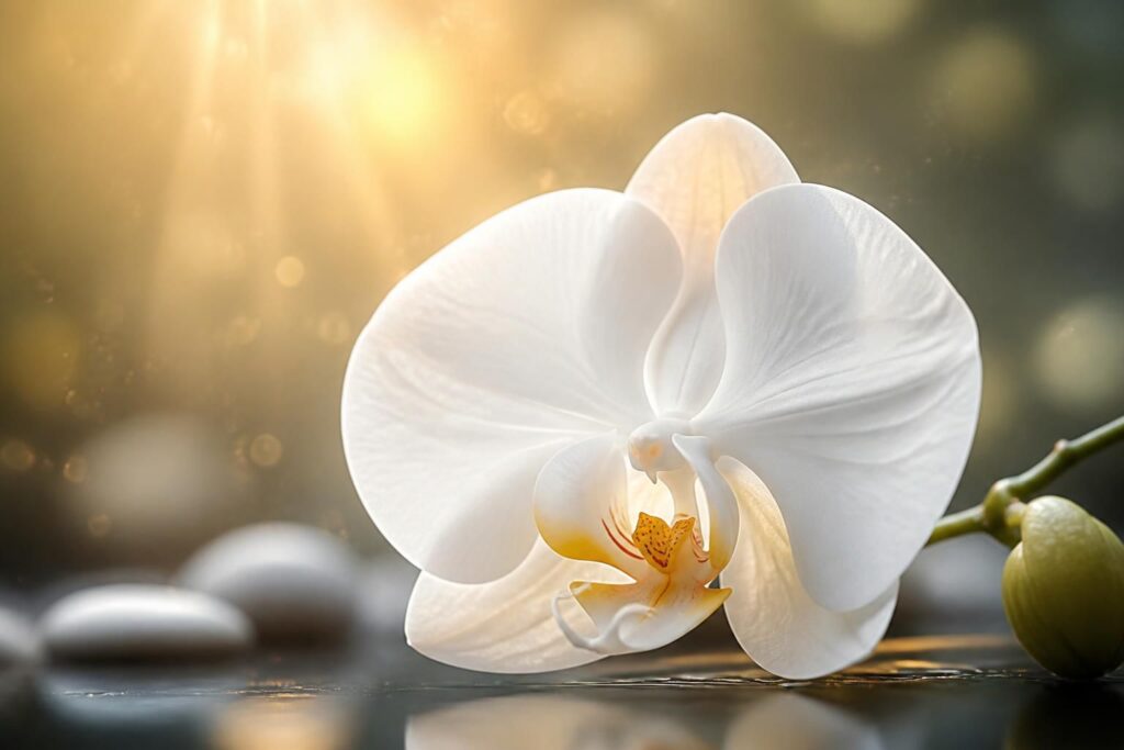 découvrez la signification spirituelle et symbolique de l'orchidée blanche, une fleur élégante à offrir pour exprimer pureté, paix et affection profonde.