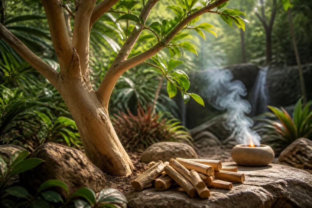 découvrez l'origine, les caractéristiques et les utilisations du palo santo, l'arbre sacré dont le bois est prisé pour ses vertus spirituelles et médicinales.