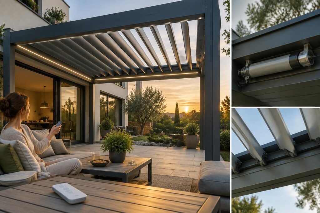 Pergola Somfy : télécommandes, moteurs et modèles bioclimatiques