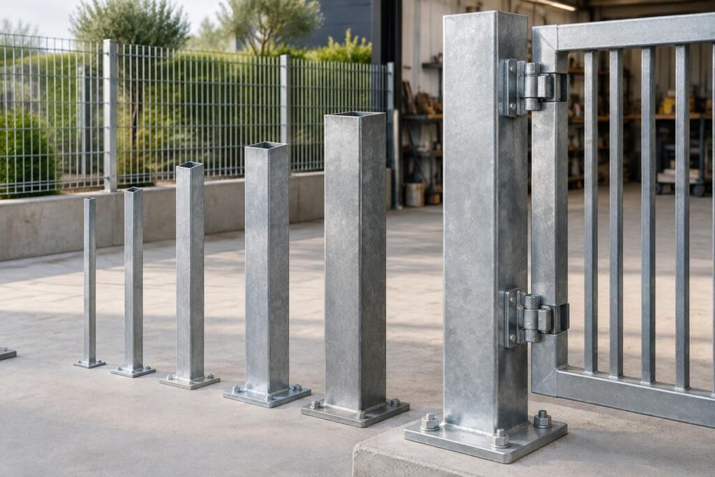 Poteau métallique pour clôture et portail : dimensions et modèles porteurs
